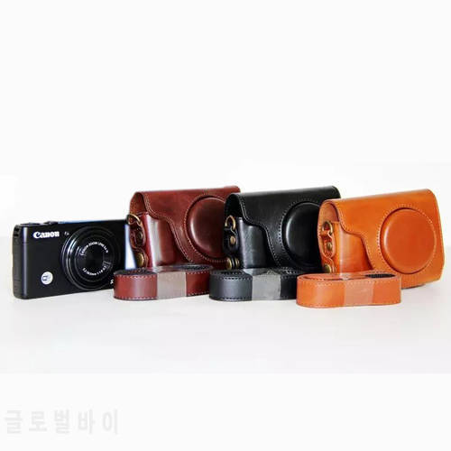 PU Leather case Camera Bag Cover for Canon powershot S120 S110 digital camera bag pouch with shoulder strap