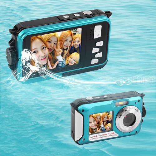 5MP CMOS 2.7inch TFT Digital Camera Waterproof 24MP MAX 1080P Double Screen 16x Digital Zoom Camcorder Wholesale