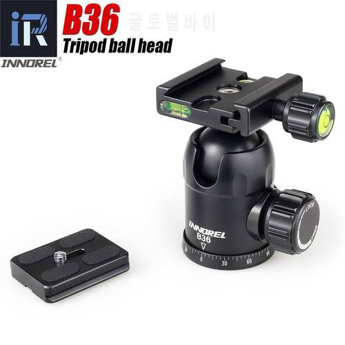 B36N Tripod Head Ball Head Rotating Panoramic BallHead with 2 Quick Release Plate of Acar Swiss Specification for Monopod Camera