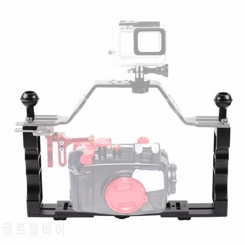 Handle Aluminium Alloy Tray Stabilizer Rig for Underwater Camera Housing Case Diving Tray Mount for GoPro DSLR Camere Smartphone