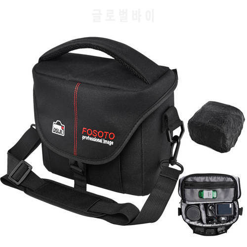 FOSOTO DSLR Camera Bag Fashion Polyester Shoulder Bag Waterproof Camera Case For Canon Nikon Sony Lens Pouch Bag Photo Video bag