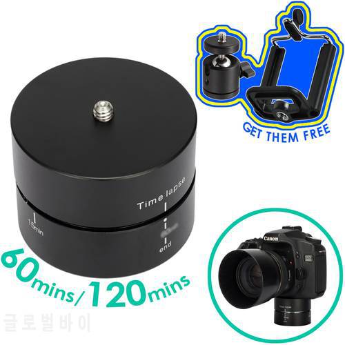 Photography Aluminum Panning 360 Degree Timing Rotating Time Lapse Stabilizer Tripod Head Adapter For Canon Nikon DSLR Gopro