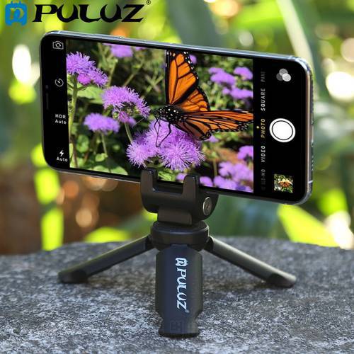 PULUZ Smartphones Tripod Mini Portable Folding Plastic Tripod +Phone Mount Metal Clamp for GoPro HERO Action Cameras &Cell Phone