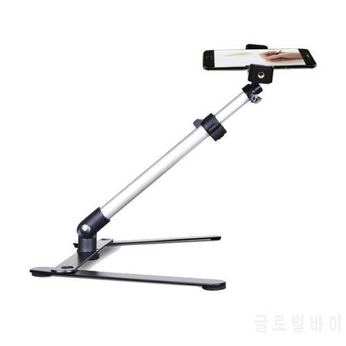 1PC Photography Adjustable Table Top Stand Set Aluminum Alloy Mini Monopod+Phone Clip Fill-In Light Bluetooth Control For iPhone