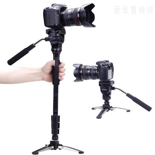 Yunteng 288 camera monope + Fluid Pan cabeca + Unipod suporte para for Panasonic Canon Nikon SONY Pentax Olympus Samsung camera