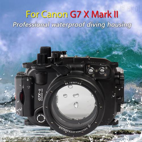 40m 130ft Waterproof Box Underwater Housing Camera Diving Case for Canon G7X Mark II WP-DC54 G7X-2 G7 X II Bag Case Cover Bag