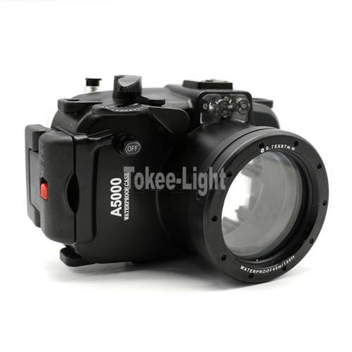 40 meters 130ft Underwater Waterproof Housing Diving Camera Case Bag for Sony A5000 16-50mm Lens Camera