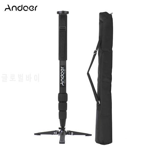 Andoer Portable Carbon Fiber Camera Monopod 34mm Larger Pipe Diameter with 4 Sections Adjustable Height for DSLR Cameras