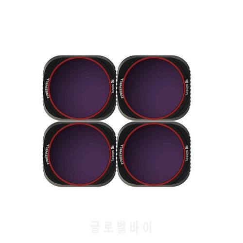 Freewell Bright Day–4K Series–4Pack ND8/PL, ND16/PL, ND32/PL, ND64/PL Camera Lens Filters Compatible with DJI Mavic 2 Pro Drone