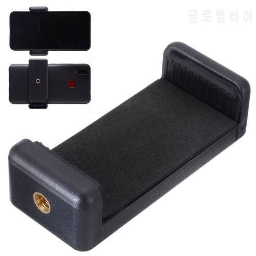 MAYITR 1pc Portable Mobile Clip Bracket Holder Plastic Cell Phone Tripod Mount Black For Tripod/Monopod Stand New