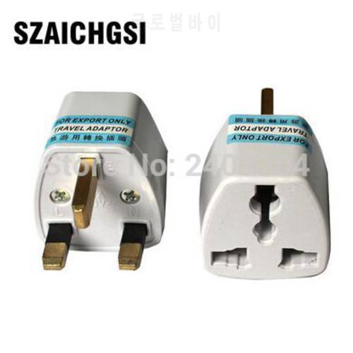 SZAICHGSI Travel Power Plug Adapter EU EURO AU US to UK Adaptor Converter 3 Pin AC Power Plug Adaptor Connector wholesale 100pcs