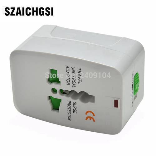 SZAICHGSI World Wide Travel Plug Adapter All in 1 AC Power Charger Plug Adapter for AU EU UK US Plug Retail Package 100pcs