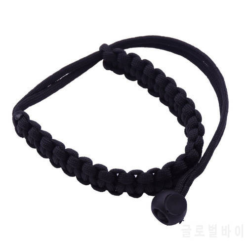 Black Color Braided Paracord CamerAdjustable Wrist Strap/ Wristband