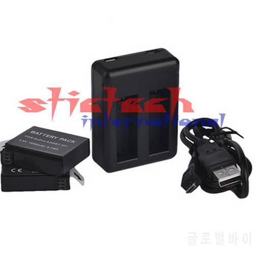 by dhl or ems 100pcs Gopro Hero 4 Dual Battery Charger USB Charger for Gopro Hero 4 Gopro4 AHDBT-401 Battery Charger