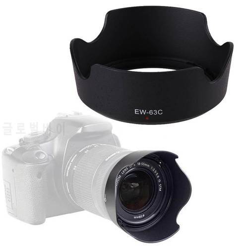 1PC Black ABS Lens Hood EW-63C EW63C for Canon EF-S 18-55mm f/3.5-5.6 IS STM camera lens hood lens protetor ew 63c