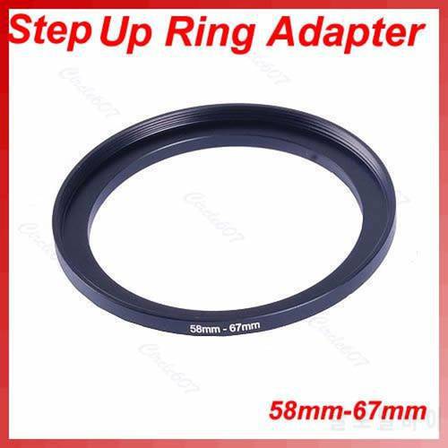 1 PC Metal 58mm-67mm 58-67 mm 58 to 67 Step Up Filter Ring Adapter Black Shipping Support