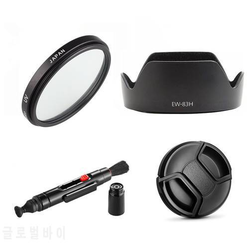 77mm UV Filter + EW83H Lens Hood + Cap for Canon EOS 5D3 5D4 5D III IV 6D Mark II 6D2 6DII camera with 24-105mm f/4L is USM Lens