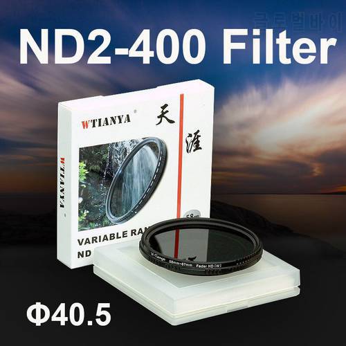 WTIANYA 40.5mm ND2-400 Fader Variable Neutral Density ND Filter 40.5 mm for DSLR Camera Adjustable ND2 ND4 ND8 to ND400