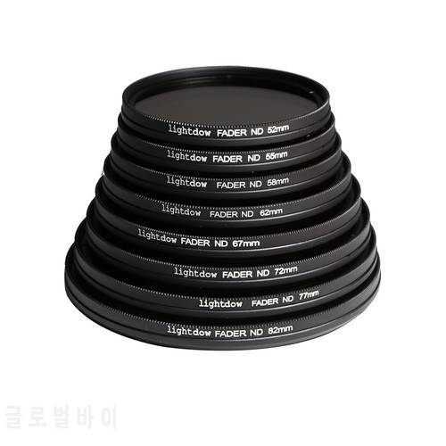 Lightdow 52mm 55mm 58mm 62mm 67mm 72mm 77mm 82mm Fader Variable ND Filter Neutral Density ND2 ND4 ND8 ND16 to ND400 Lens Filter