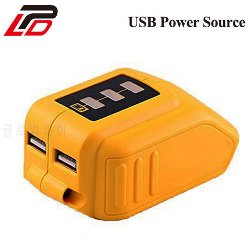 USB Power Source for Dewalt DCB090 14.4V 12V/20V Max Cordless Power Tool Lithium Ion Battery USB Converter Adapter Power Supply