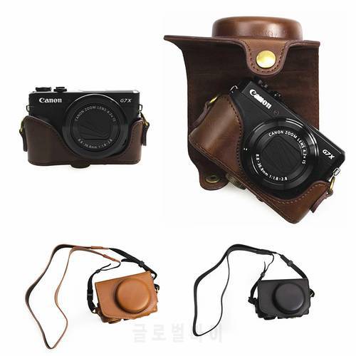 Retro PU Leather Camera bag hard case cover for Canon Powershot G7 X G7X Mark II III ( G7XII G7XIII ) mark2 mark3 G7X2 G7X3