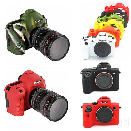 Silicone Case Cover DSLR Camera Bag For Canon EOS R 90D 850D T8i 250D 5D Mark III IV 6D II 6D2 5D3 5D4 1300D 800D SL3 T7i T6