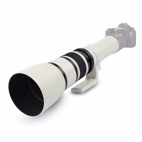 Lightdow White 500mm F6.3 Prime Telephoto Lens+Adapter Ring for Canon Nikon Sony Pentax DSLR Cameras