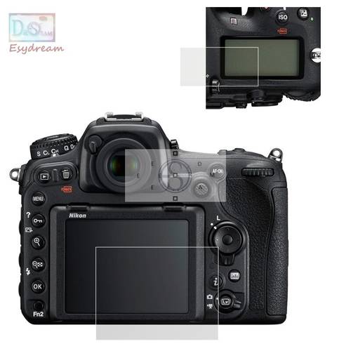 Main LCD Screen + Shoulder Top Info Plastic Film Screen Protector Cover for Nikon D500 Camera