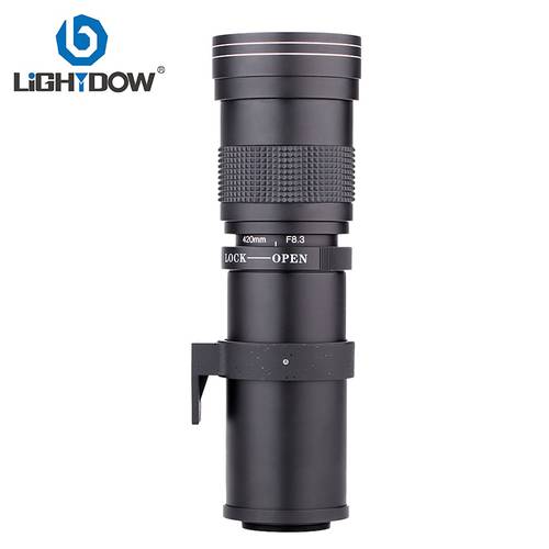 Lightdow 420-800mm F8.3 Manual Telephoto Zoom Lens with Adapter Ring for Canon Nikon Sony Pentax Fujifilm Cameras