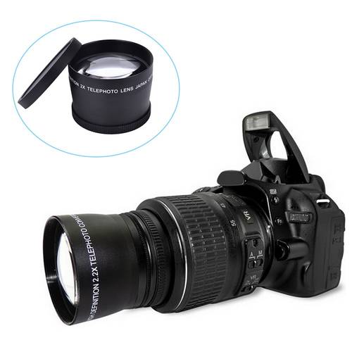2.0X Professional Telephoto Lens +Cleaning Cloth for Canon Nikon Sony Pentax 58mm