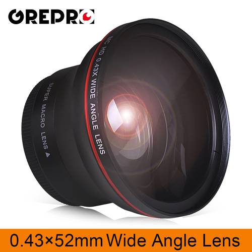 52MM 0.43x Professional HD Wide Angle Lens (w/Macro Portion) for Nikon D7100 D7000 D5500 D5300 D5200 D5100 D3300 D3200 D3000