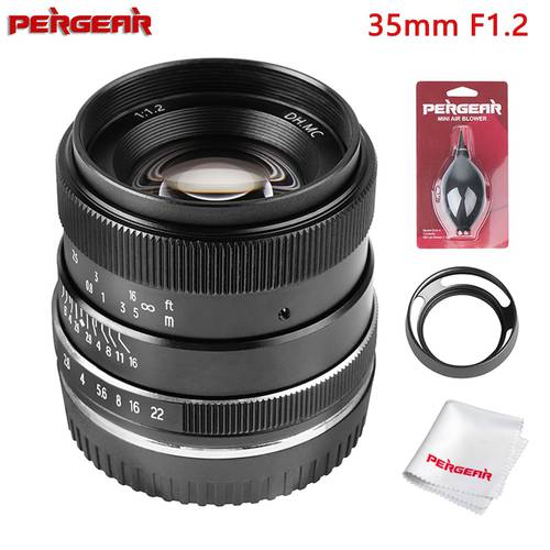 Pergear 35mm F1.2 Large Aperture Manual Focus Fixed Lens for Nikon Z Mount APS-C Mirrorless Camera Z50 for Fuji X & M4/3 Cameras
