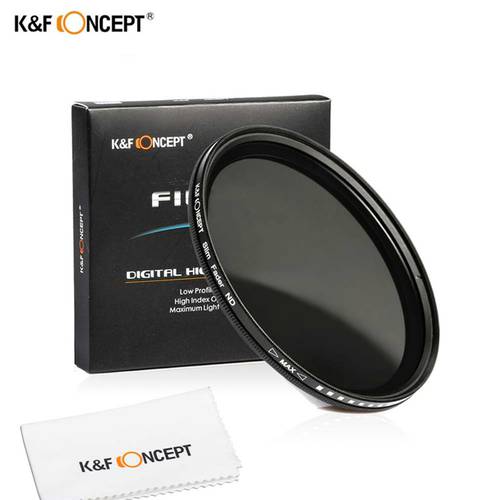 K&F CONCEPT 52MM 55MM 58MM 62MM 67MM 72MM 77MM Slim Fader Variable ND Lens Filter Adjustable ND2 to ND400 Neutral Density