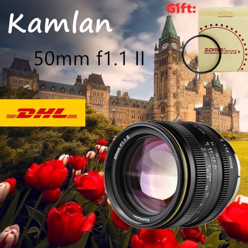 Kamlan 50mm f1.1II Large Aperture Manual Focus APS-C Mirrorless lens for CanonM Sony E Fuji X M43 Mount camera