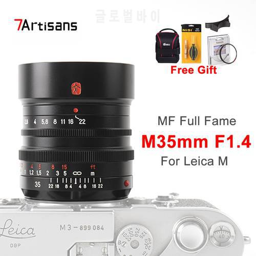 7artisans 35mm F1.4 Full Frame Lens for Leica M Mount M6 M7 M8 M9 Fujifilm X Camera 7 artisans M35mm F/1.4 Cameras Lens