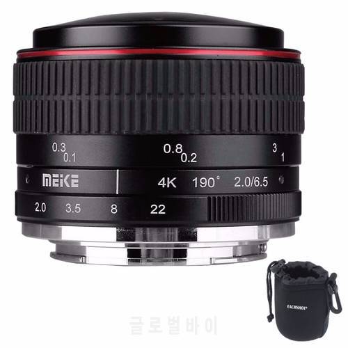 Meike 6.5mm F2.0 Aperture Manual Focus APS-C Mirrorless Camera Super Wide Angle Fisheye Lens for Canon EF-mount for Sony Lenning