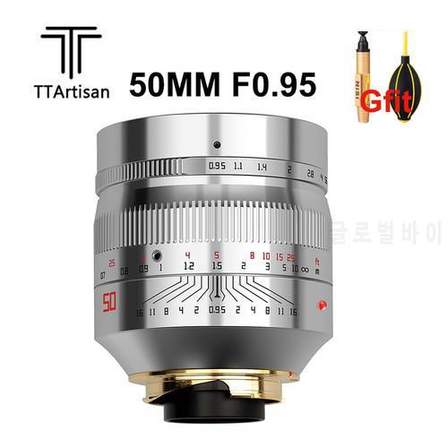 TTartisan 50mm F0.95 Lens Large Aperture for Leica M Mount Camera for Leica M9 M10 50/0.95 Manual Focus Camera Lens