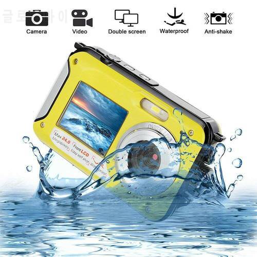 Full HD Waterproof Digital Camera Underwater Camera 24 MP Video Recorder Selfie Dual Screen DV Recording Camera S20