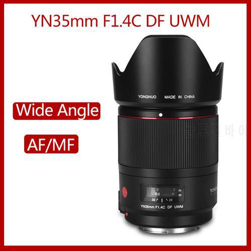 YONGNUO YN35mm F1.4C DF UWM Wide Angle Prime Lens for Canon DSLR Camera 35mm F1.4 DF UWM Ultrasonic Wave Motor Wide-Angle AF MF