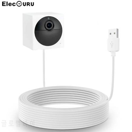 Waterproof 30ft/9m Charging Cable with Adapter forWyze Cam Outdoor Camera,Weatherproof QC 3.0 Fast Charging Charger,White