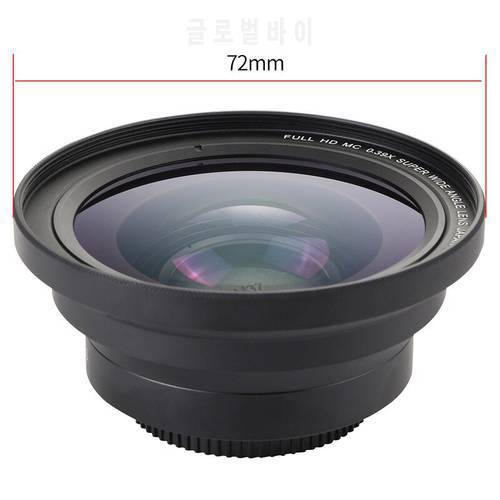 Fixed Focus Lens Camera Dedicated 4K Ultra Wide Angle Mirror 37 MM0.39X UV72mm Wide Angle Macro Two-in-one Lens
