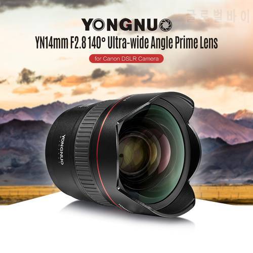 Yongnuo Camera Lens YN 14mm F2.8 AF MF Autofocus Ultra-wide Angle Prime Lens for Canon 5D Mark III IV 6D 700D 80D 70D Camera