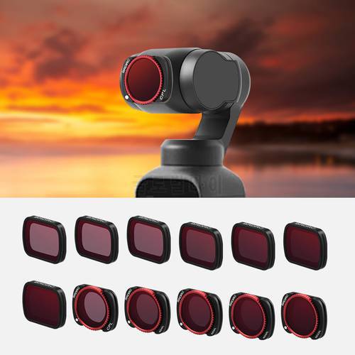 for DJI Osmo Pocket 2 Handheld Gimbal Camera Lens Filters Set UV CPL ND8/16/32 NDPL for Osmo Pocket 2 Adjustable Filter