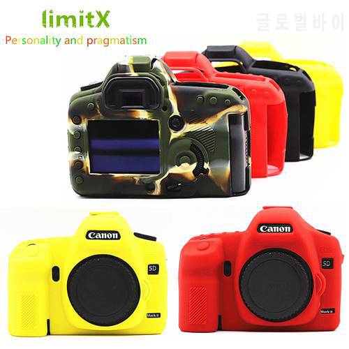 High Quality Soft Silicone Armor Skin Case Body Cover Protective DSLR Camera bag for Canon EOS 5D Mark II 5D2 5DII