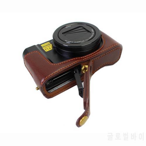 Genuine Leather half case Camera bag cover For Panasonic LX10 LX15 portable shell With Battery Opening