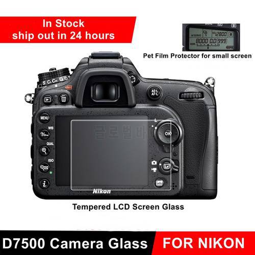 for Nikon D800 D810 Camera Tempered Protective Self-adhesive Glass Main LCD Display + Film Info Screen Protector Guard Cover