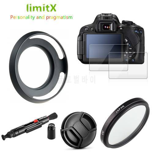 43mm UV Filter Lens Hood Cap Cleaning Pen 2x LCD Screen Protector For Panasonic Lumix LX100 / Mark II LX100II LX100M2 Camera