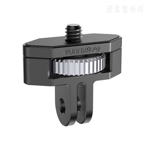 Sunnylife 1/4 GoPro Metal Adapter 360 Rotation Adjustable Aluminium Alloy Adapters for Pocket 2/Insta360 One X2/SLR Camera