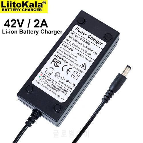 5PCS Liitokala 36V battery charger output 42V 2A charger input 100-240VAC lithium ion charger for 10S 36V electric bicycle