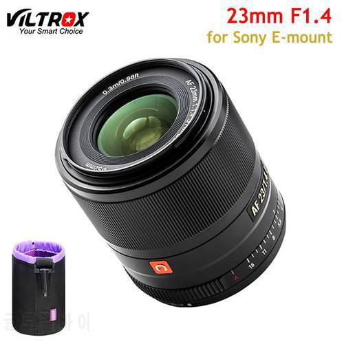 VILTROX 23mm F1.4 Auto Focus E-Mount Lens APS-C Compact Large Aperture Lens for Sony Camera A7 A9 A7R A7S A6000 A6300 A6600